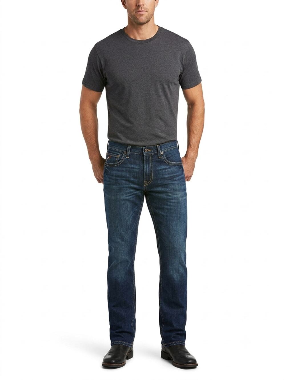 NWT Ariat FR M7 Straight Jeans Men's 38x30 Blue Denim Slim Fit DuraStretch Work